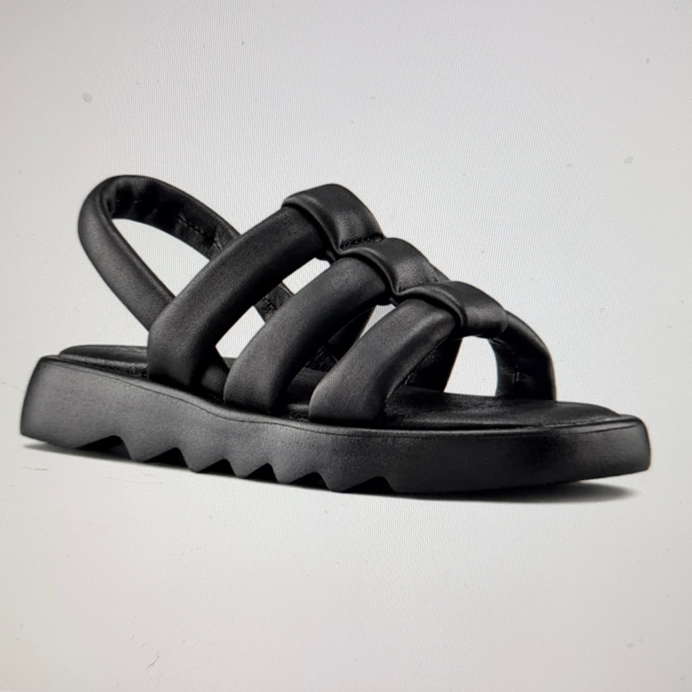 Cougar Black Padded Strap Slide Sandals